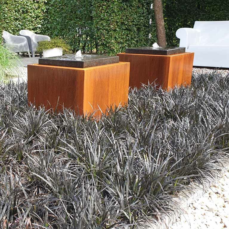 Corten čelični vodeni ukras 50 x 50 x 40 cm