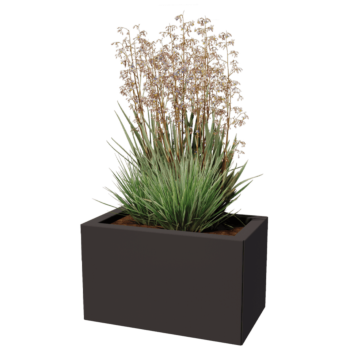 Čelična tegla za cvijeće - Pravokutnik - 50 x 30 x 80 cm - Druga RAL boja - S donjom pločom - S kotačima