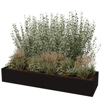 Čelična tegla za cvijeće XXL - Pravokutnik - 200 x 60 x 30 cm - Druga RAL boja - Bez donje ploče