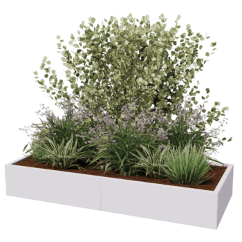 Čelična tegla za cvijeće XXL - Pravokutnik - 200 x 80 x 40 cm - Druga RAL boja - S donjom pločom