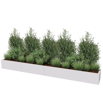 Čelična tegla za cvijeće XXL - Pravokutnik - 320 x 40 x 40 cm - Druga RAL boja - Bez donje ploče