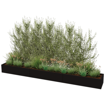 Čelična tegla za cvijeće XXL - Pravokutnik - 360 x 50 x 40 cm - Druga RAL boja - Bez donje ploče