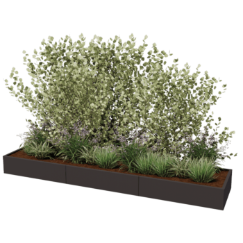 Čelična tegla za cvijeće XXL - Pravokutnik - 360 x 80 x 80 cm - Druga RAL boja - Bez donje ploče