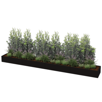 Čelična tegla za cvijeće XXL - Pravokutnik - 480 x 60 x 40 cm - Druga RAL boja - S donjom pločom