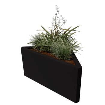 Čelična tegla za cvijeće - Trokut raznostrani - 83,9 x 46,4 x 40 cm - RAL9005 mat (crna) - Bez donje ploče