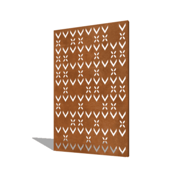 Corten čelični vrtni panel motiv krova kompozicija 3 120 x 6 x 190 cm