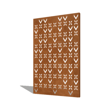 Corten čelični vrtni panel motiv krova kompozicija 5 120 x 6 x 190 cm