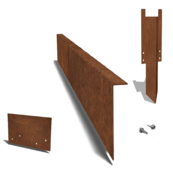 Corten čelične rubnjaci za travnjak kutno 22 cm kompletnu set po 15 metara