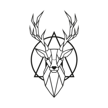 Čelična zidna dekoracija - Jelen 2.0 Small - 60 x 33,5 cm