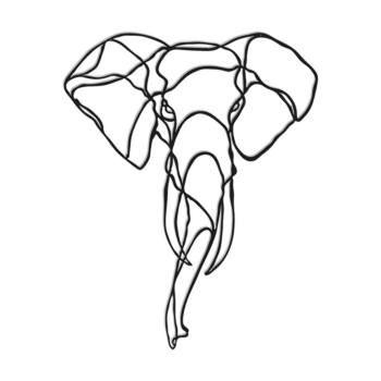 Čelična zidna dekoracija - Slon 1.0 Large - 100 x 80,1 cm