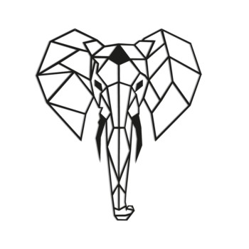 Čelična zidna dekoracija - Slon 2.0 Large - 92,8 x 80 cm