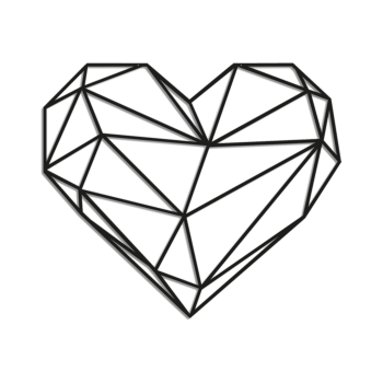 Čelična zidna dekoracija - Srce Small - 50 x 58,4 cm