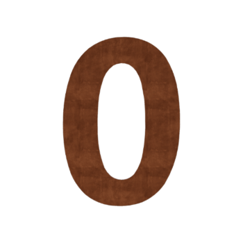 Corten čelik kućni broj 0 - 55,4 x 80 cm