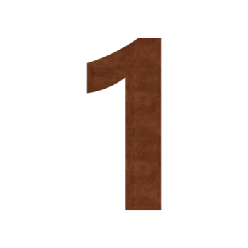 Corten čelični kućni broj 1 - 15 cm
