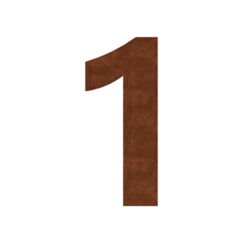 Corten čelični kućni broj 1 - 30 cm