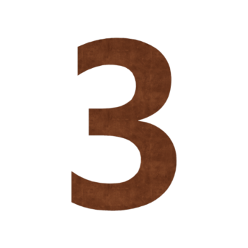 Corten čelični kućni broj 3 - 15 cm
