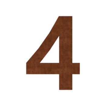 Corten čelični kućni broj 4 - 15 cm