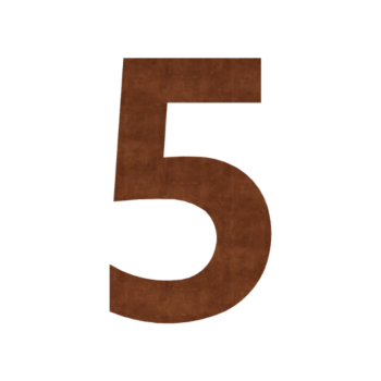 Corten čelik kućni broj 5 - 48,7 x 80 cm
