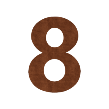 Corten čelični kućni broj 8 - 50 cm