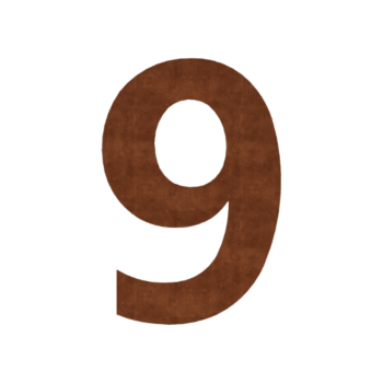 Corten čelik kućni broj 9 - 20,2 x 30 cm
