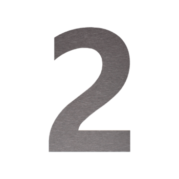 Inoks kućni broj 2 - 19,6 x 30 cm - Brušena površina