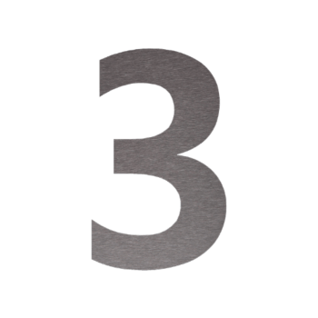 Inoks kućni broj 3 - 18,2 x 30 cm - Brušena površina