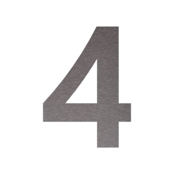 Inoks kućni broj 4 - 62,2 x 80 cm - Brušena površina