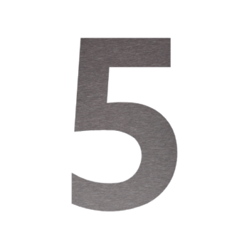 Inoks kućni broj 5 - 48,7 x 80 cm - Brušena površina