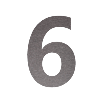 Inoks kućni broj 6 - 20,1 x 30 cm - Brušena površina