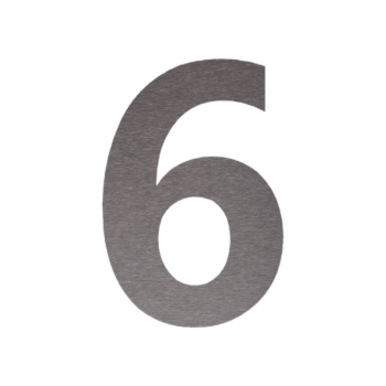 Inoks kućni broj 6 - 53,7 x 80 cm - Brušena površina