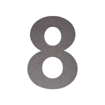 Inoks kućni broj 8 - 10,3 x 15 cm - Brušena površina