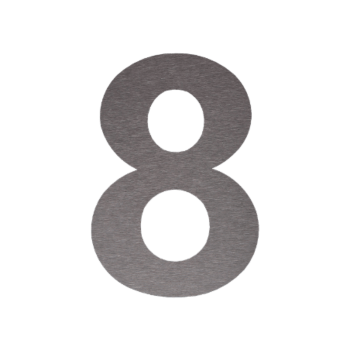 Inoks kućni broj 8 - 20,7 x 30 cm - Brušena površina