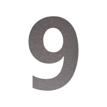 Inoks kućni broj 9 - 53,8 x 80 cm - Brušena površina