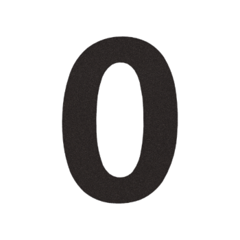 Inoks kućni broj 0 - 10,4 x 15 cm - RAL9005 fina struktura (crna)