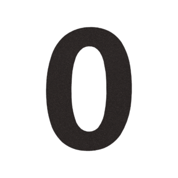Inoks kućni broj 0 - 20,4 x 30 cm - RAL9005 fina struktura (crna)