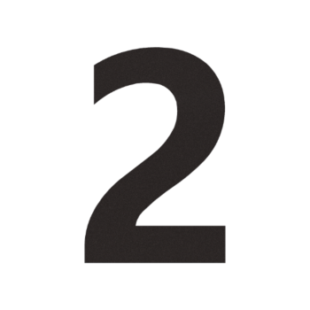 Inoks kućni broj 2 - 32,7 x 50 cm - RAL9005 fina struktura (crna)