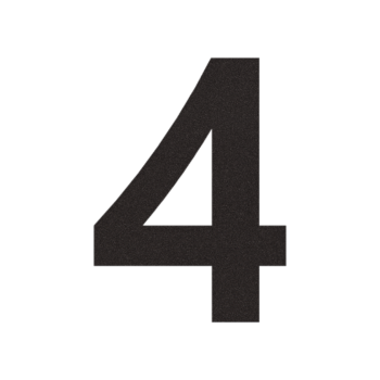 Inoks kućni broj 4 - 38,9 x 50 cm - RAL9005 fina struktura (crna)