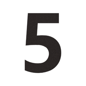 Inoks kućni broj 5 - 9,2 x 15 cm - RAL9005 fina struktura (crna)
