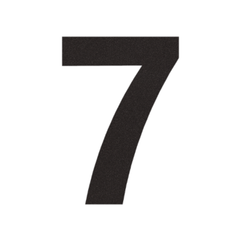Inoks kućni broj 7 - 20,9 x 30 cm - RAL9005 fina struktura (crna)