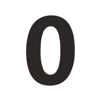 Inoks kućni broj 0 - 10,4 x 15 cm - RAL9005 fina struktura (crna) - Samoljepljivo