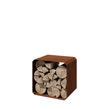 Corten čelik spremište za drva - Colorado 1 komad - 40 x 40 x 40 cm