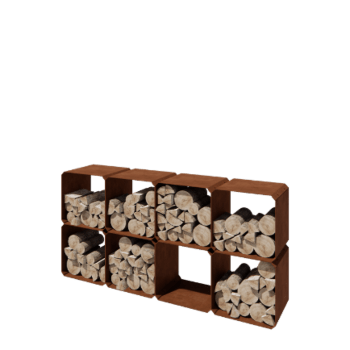 Corten čelik spremište za drva - Colorado 8 komada - 40 x 40 x 40 cm