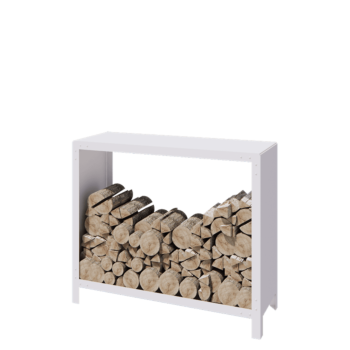 Čelično spremište za drva - Indiana - 120 x 40 x 100 cm - RAL9010 mat (bijela)