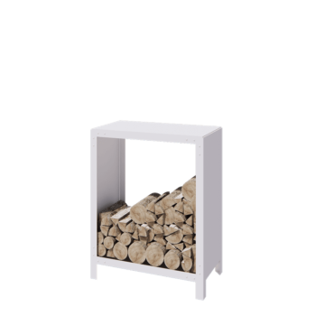 Čelično spremište za drva - Indiana - 80 x 40 x 100 cm - RAL9010 mat (bijela)