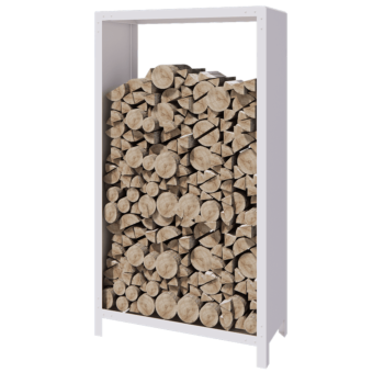 Čelično spremište za drva - Indiana - 100 x 40 x 180 cm - RAL9010 mat (bijela)