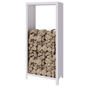 Čelično spremište za drva - Indiana - 80 x 40 x 180 cm - RAL9010 mat (bijela)