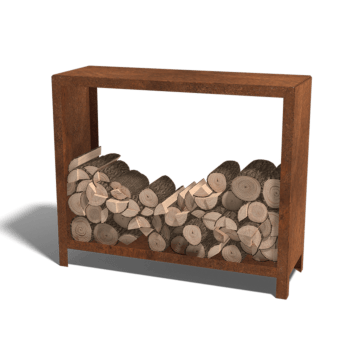 Corten čelično spremište za drva Indiana 100 x 120 x 40 cm