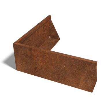 Corten čelični potporni zid vanjski kut 100 x 100 cm (visina 40 cm)