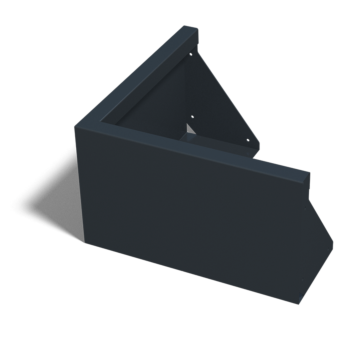 Čelični potporni zid - Vanjski kut - 50 x 50 x 30 cm - RAL9005 mat (crna)