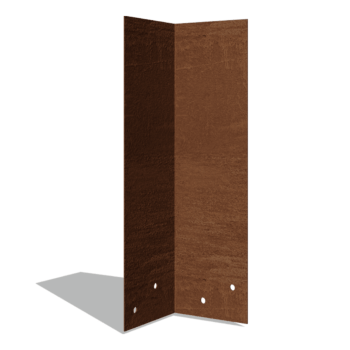Corten čelik spojna ploča 90º srednje visoko 34 - 37,5 cm